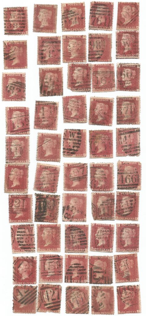 A scan of ny ebay listing for 50 penny Red Stamps